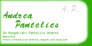andrea pantelics business card